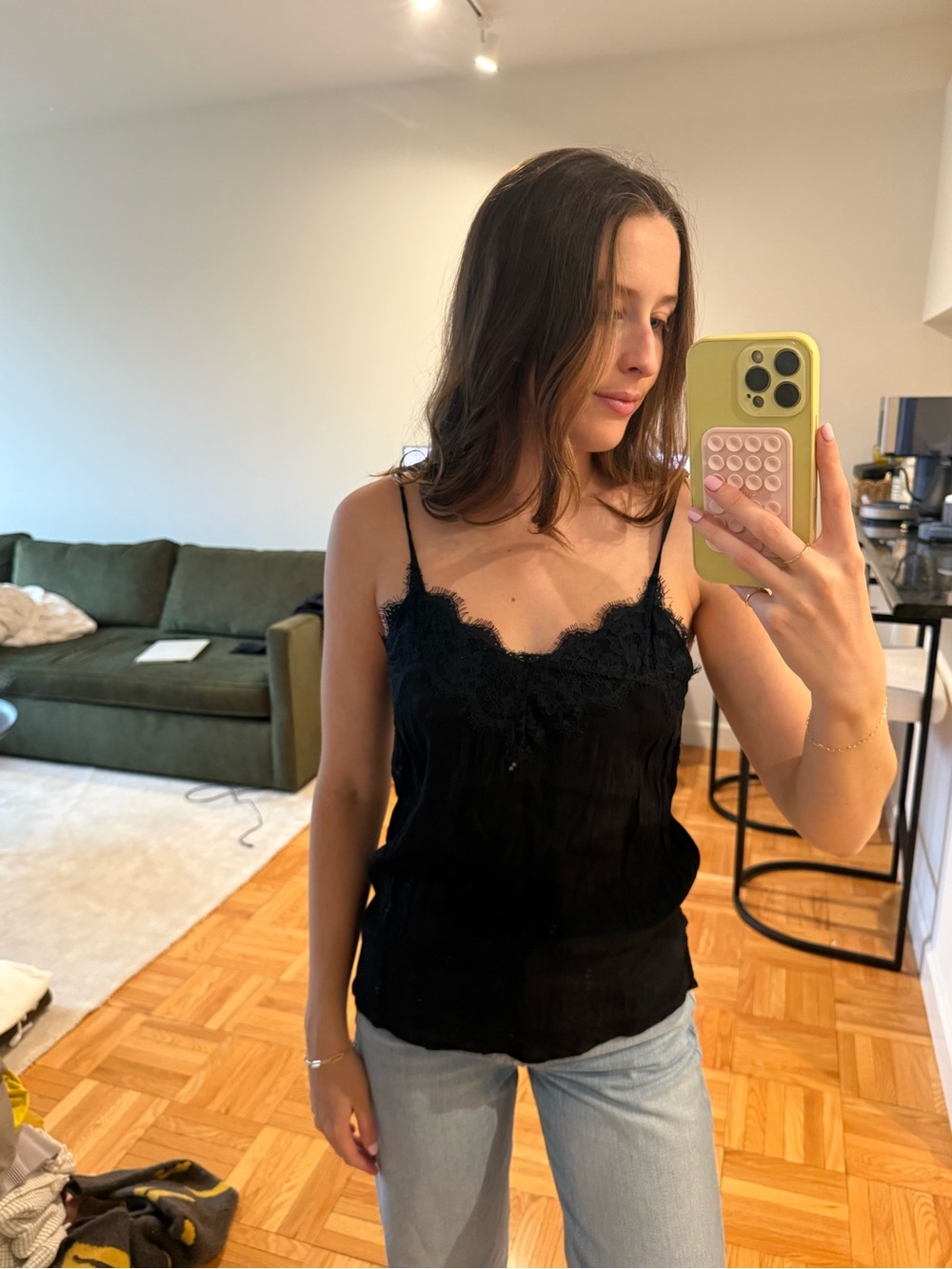 Abercrombie & Fitch Black Lace-Trim Camisole
